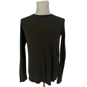 T Alexander Wang Long Sleeve Basic T-Shirt Men's S Charcoal Grey Casual Designer